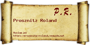 Prosznitz Roland névjegykártya